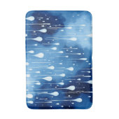 Blauweiße Natur Rindrops Muster Bath Mat Badematte (Vorderseite Vertikal)