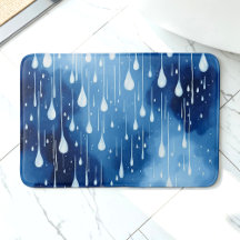Blauweiße Natur Rindrops Muster Bath Mat