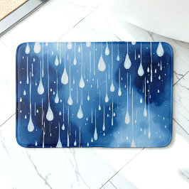 Blauweiße Natur Rindrops Muster Bath Mat Badematte