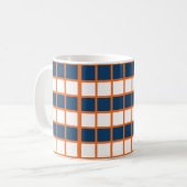 Blauweiße Orangen-Karos geprüft Kaffeetasse (Vorderseite Links)