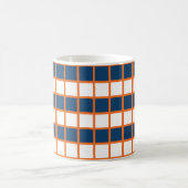 Blauweiße Orangen-Karos geprüft Kaffeetasse (Mittel)