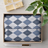 Blauweiße Raute kariert Seidenpapier (Geschenk)