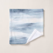 Blauweiße Schneeflocken Badhandtuch Set (Waschlappen)