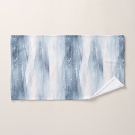 Blauweiße Schneeflocken Badhandtuch Set (Handtuch)