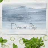 Blauweiße Schneeflocken Geschirrtuch (Gefaltet)