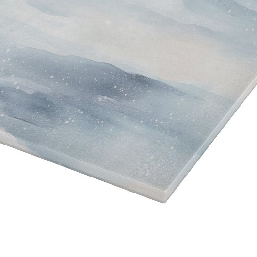 Blauweiße Schneeflocken Schneidebrett (Ecke)