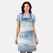 Blauweiße Schneeflocken Schürze (Getragen)