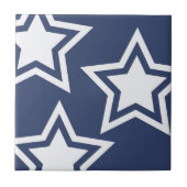 Blauweiße Stars Fliese (Vorderseite)