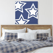 Blauweiße Stars Leinwanddruck (Insitu (Schlafzimmer))