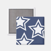 Blauweiße Stars Magnet (Vorderseite/Rückseite)