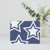 Blauweiße Stars Postkarte (Stehend Vorderseite)