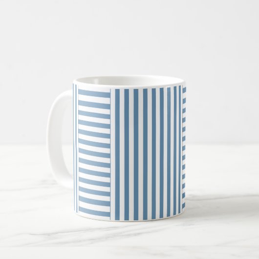 Blauweiße Streifen Kaffeetasse (Vorderseite Links)