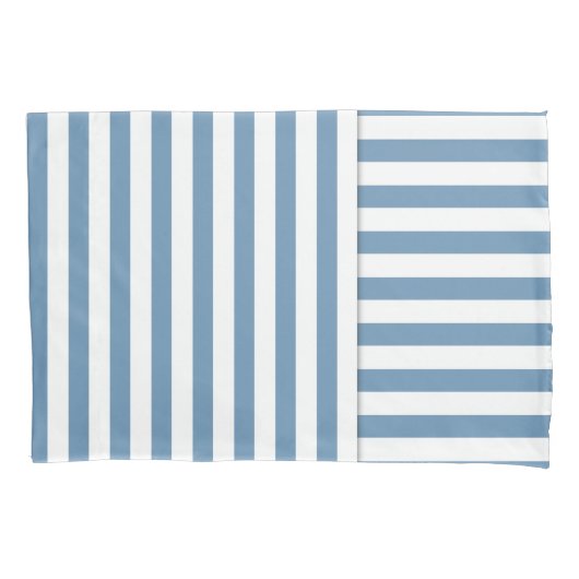 Blauweiße Streifen Kissenbezug (Vorderseite)