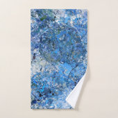 Blauweiße Tropfen Abstraktion Badhandtuch Set (Handtuch)