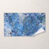 Blauweiße Tropfen Abstraktion Badhandtuch Set (Handtuch)