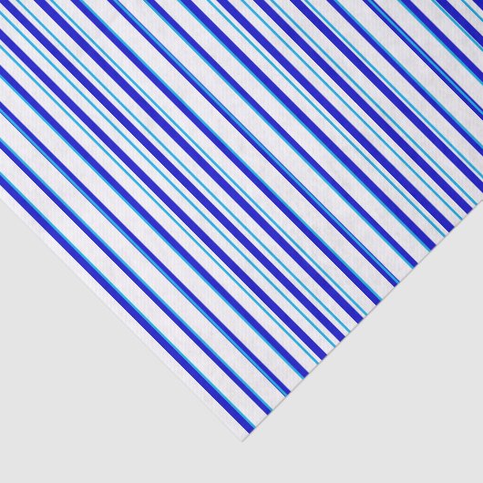 Blauweiße vertikale Streifen Cool modernes Muster Seidenpapier (Ausschnitt)