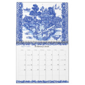 Blauweiße Wildtierart Whimsical Design Kalender (Feb 2026)