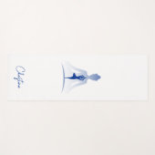 Blauweiße Yoga-Pose mit Individuelle Name Yogamatte (Vorderseite (Horizontal))