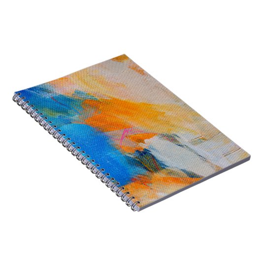 Blauweißer abstrakter Link-Baum Hintergrund Spiral Notizblock (Rechte Seite)