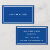 Blauweißer Minimal Visitenkarte (Vorne/Hinten)