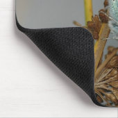 Blauweißer Orange mit schwarzem Schmetterling Mousepad (Ecke)