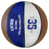 Blauweißer Teamname Ende der Saison Geschenke Basketball (Vertikal)