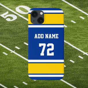 Blauweißer und seidengelber Sportstreifen Case-Mate iPhone Hülle