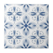 Blauweißes Blumenmuster Fliese (Vorderseite)
