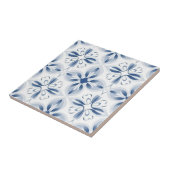 Blauweißes Blumenmuster Fliese (Seite)