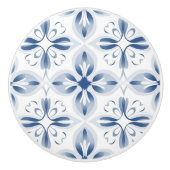Blauweißes Blumenmuster Keramikknauf (Vorderseite)