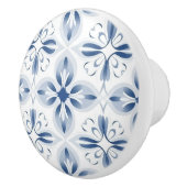 Blauweißes Blumenmuster Keramikknauf (Rechts)