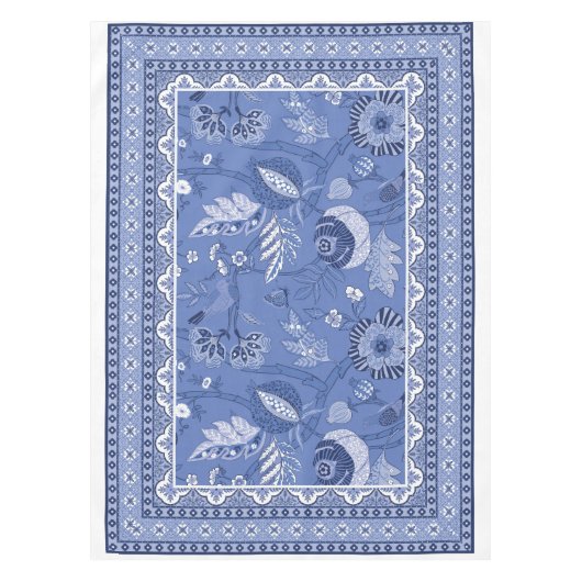 Blauweißes Bohemisches Muster Tischdecke (Vorderseite)