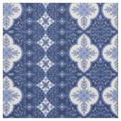 Blauweißes böhmisches Design Stoff (Muster)