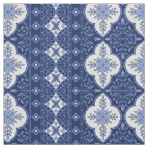 Blauweißes böhmisches Design Stoff