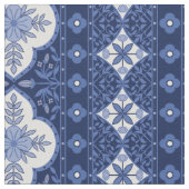 Blauweißes böhmisches Design Stoff (Nahaufnahme)