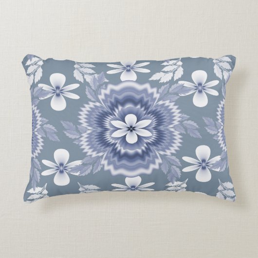 Blauweißes Farbmuster der Blume Dekokissen (Vorderseite)