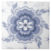 Blauweißes Farbmuster der Blume Fliese (Vorderseite)