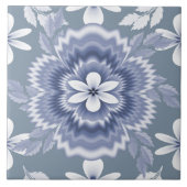 Blauweißes Farbmuster der Blume Fliese (Vorderseite)