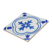 Blauweißes Gemustertes Mittelmeer Wasserfarbe Fliese (Seite)