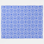 Blauweißes geometrisches Nahtloses Muster Fleecedecke (Vorderseite (Horizontal))