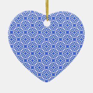 Blauweißes geometrisches Nahtloses Muster Keramik Ornament