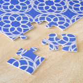 Blauweißes geometrisches Nahtloses Muster Puzzle (Seite)