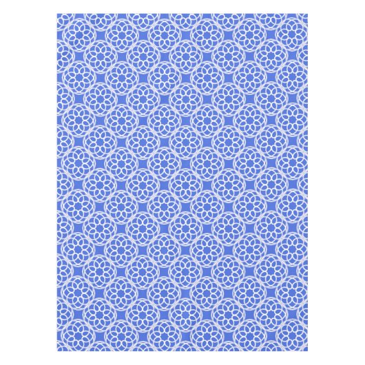 Blauweißes geometrisches Nahtloses Muster Tischdecke (Vorderseite)