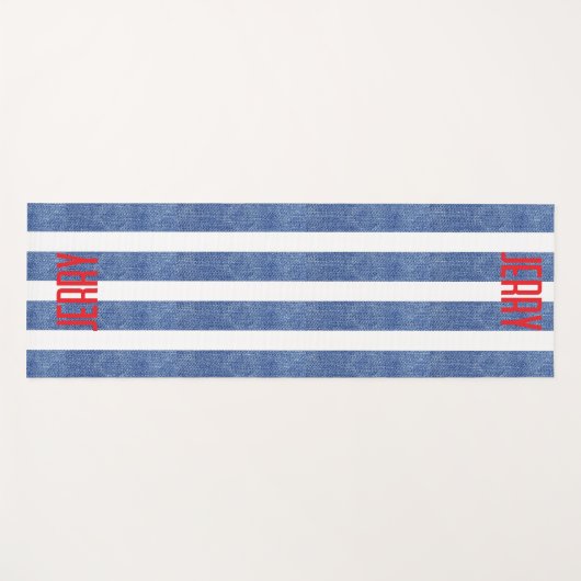 Blauweißes, gestreiftes Muster Yogamatte (Vorderseite (Horizontal))