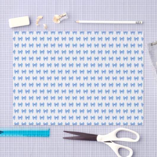 Blauweißes Gingham-Bogen-Muster Seidenpapier (Handwerk)