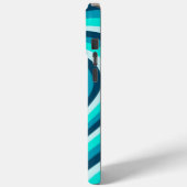 Blauweißes Hypnotisches Herz-Liebe-Muster Case-Mate iPhone Hülle (Rückseite / Links)