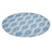 Blauweißes Ikat-Muster Schneidebrett (Ecke)