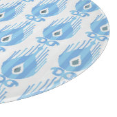 Blauweißes Ikat-Muster Schneidebrett (Ecke)