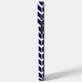 Blauweißes, modernes Zickzack Muster Case-Mate iPhone Hülle (Rückseite / Links)