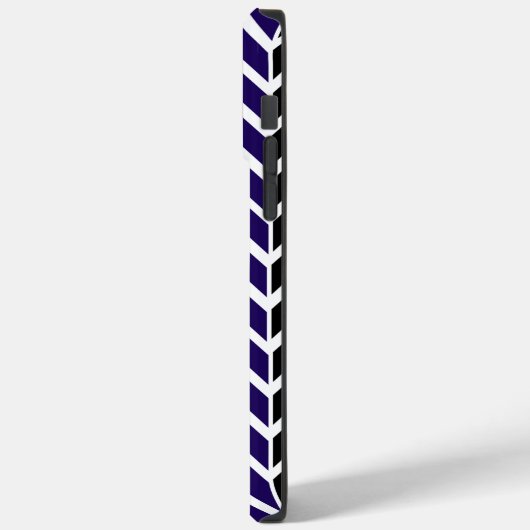 Blauweißes, modernes Zickzack Muster Case-Mate iPhone Hülle (Rückseite / Links)